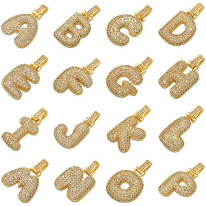 Bubble Letter Bejeweled Necklace