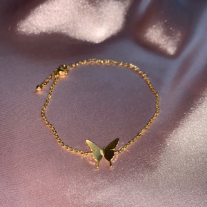 14K Gold-Plated Dainty Butterfly Bracelet