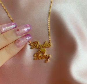 14K Gold-Plated Double Name Necklace