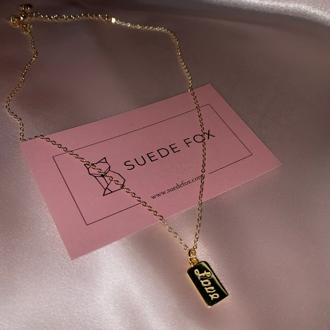 18K Gold-Plated LOVE tag necklace